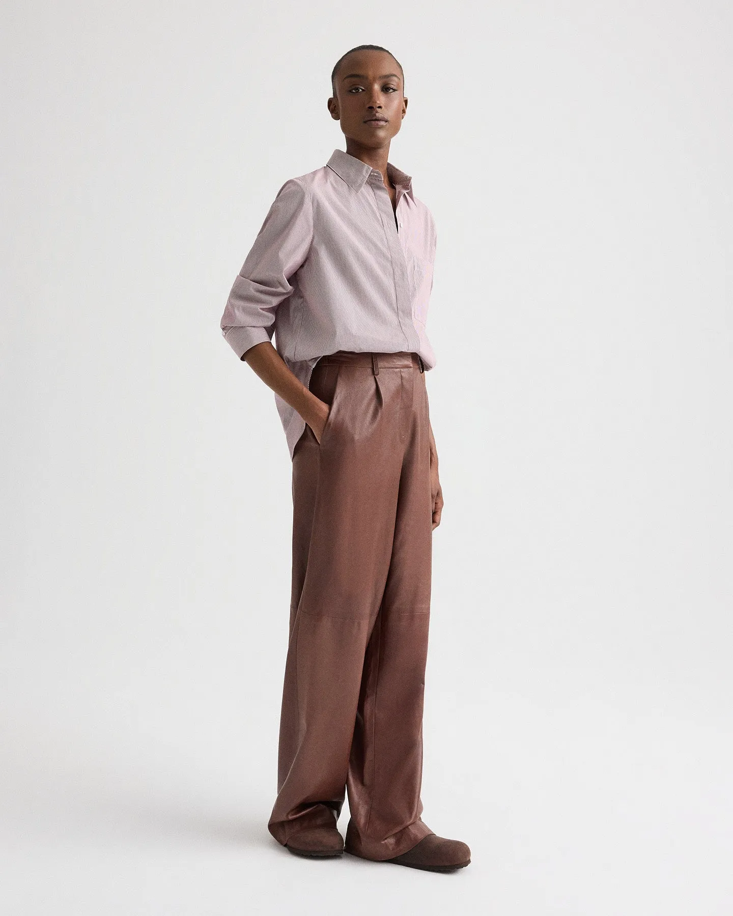 Boyfriend Shirt in Superfine Mini Stripe sold by TWP CLOTHING product image thumbnail 3