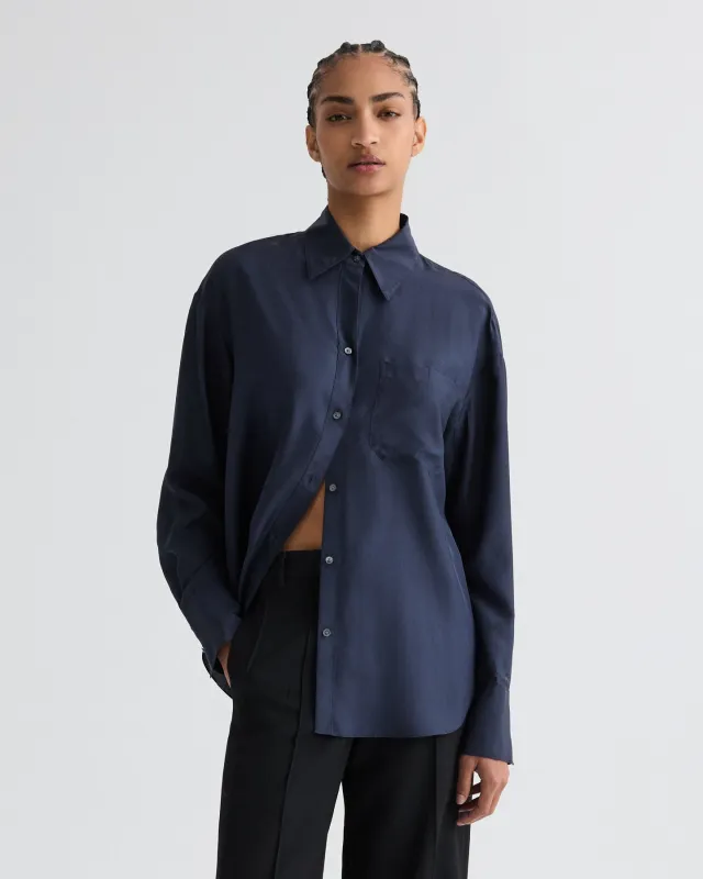 Big Joe Shirt in Washed Silk Habotai made by TWP CLOTHING