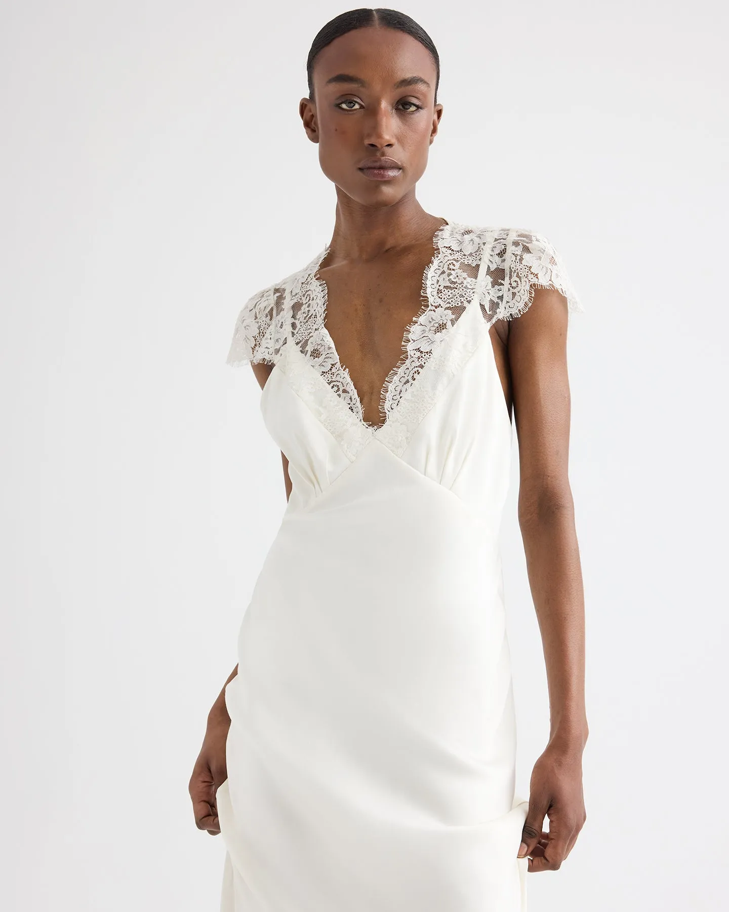 Lace Gown in Silk Charmeuse sold by TWP CLOTHING product image thumbnail 5
