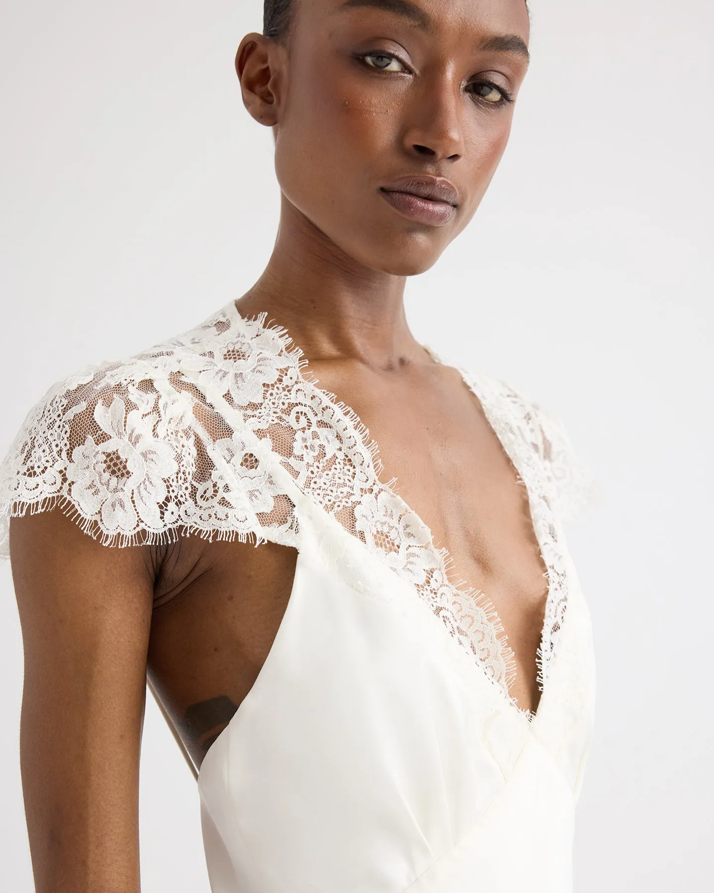 Lace Gown in Silk Charmeuse sold by TWP CLOTHING product image thumbnail 2