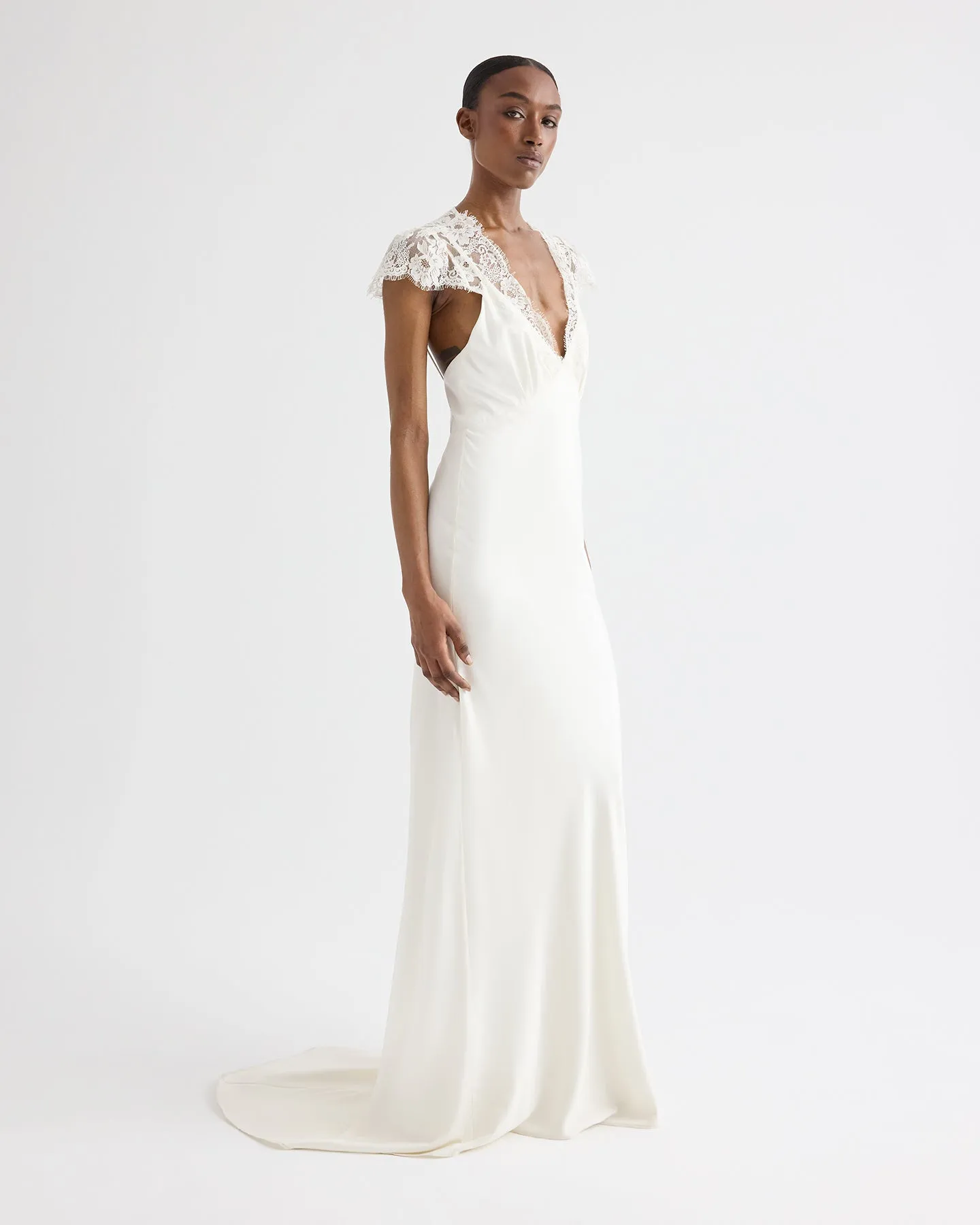 Lace Gown in Silk Charmeuse sold by TWP CLOTHING product image thumbnail 3