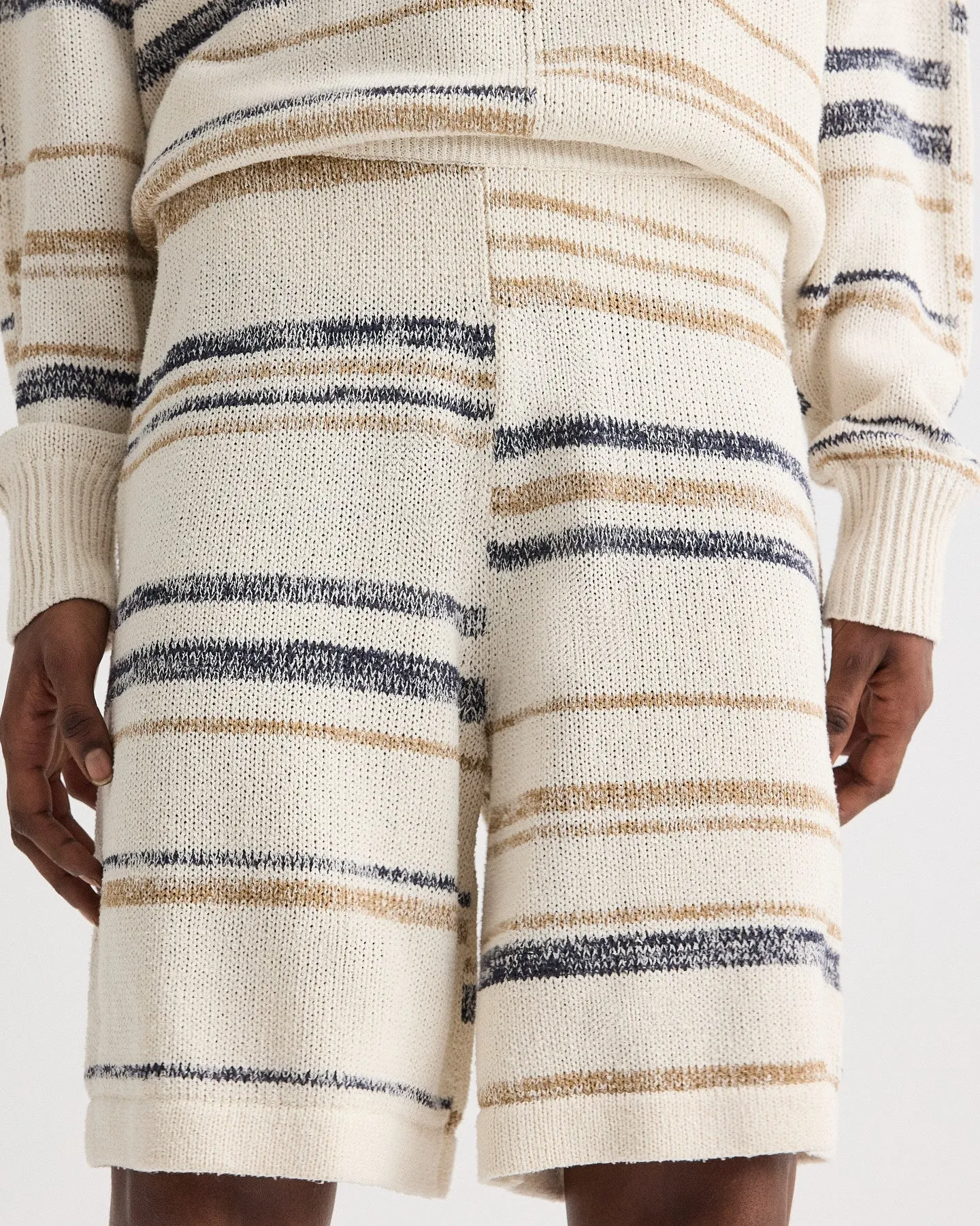 Intarsia Stripe Short in Linen Silk Yarn sold by TWP CLOTHING product image thumbnail 4