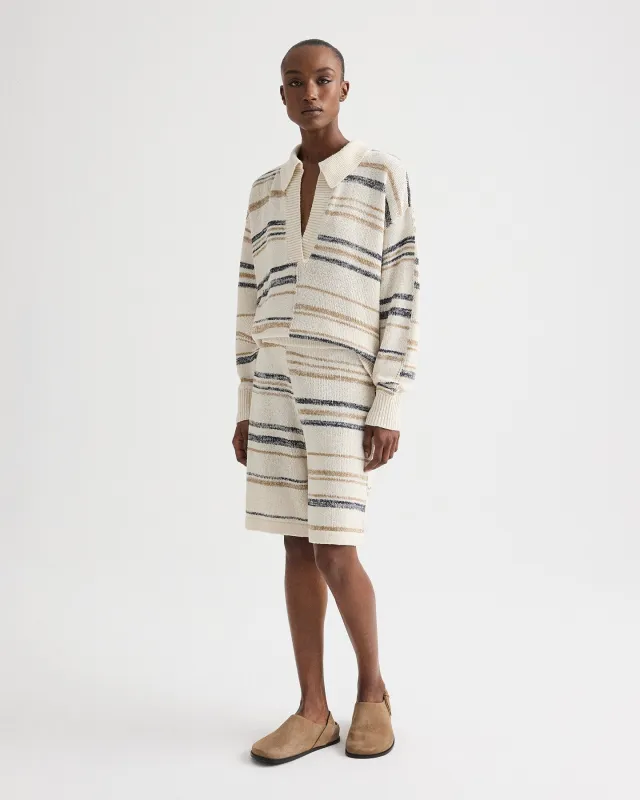 Intarsia Stripe Short in Linen Silk Yarn made by TWP CLOTHING