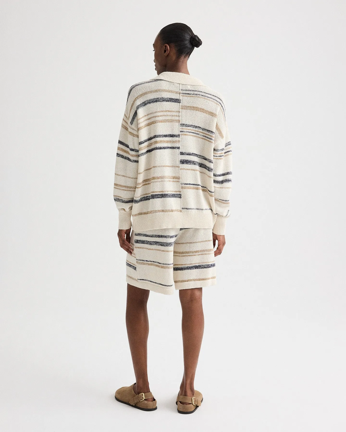 Intarsia Stripe Short in Linen Silk Yarn sold by TWP CLOTHING product image thumbnail 5