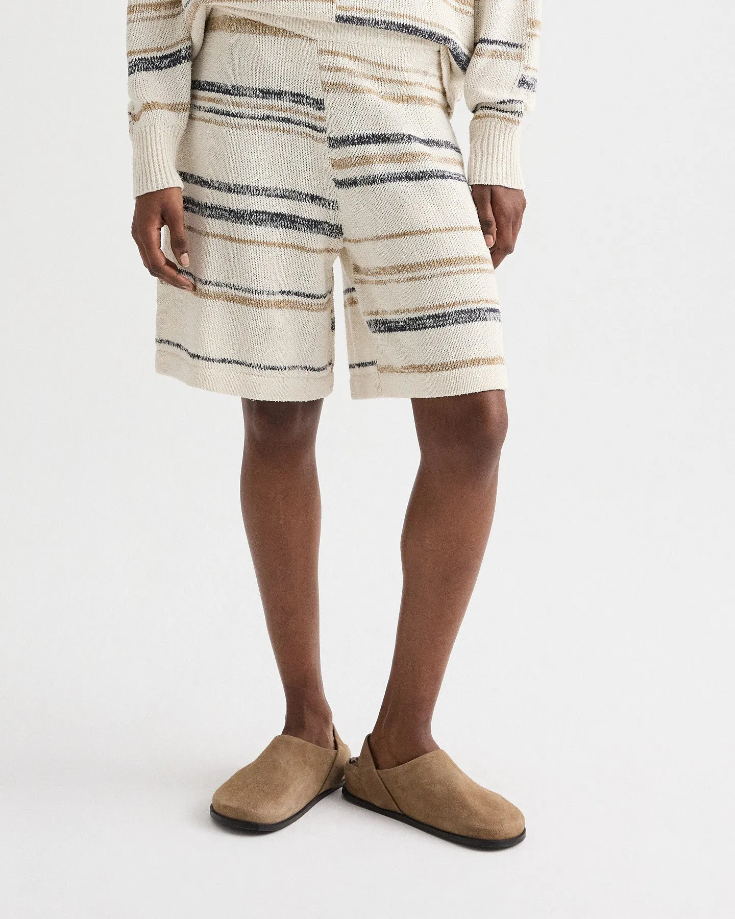 Intarsia Stripe Short in Linen Silk Yarn sold by TWP CLOTHING product image thumbnail 3