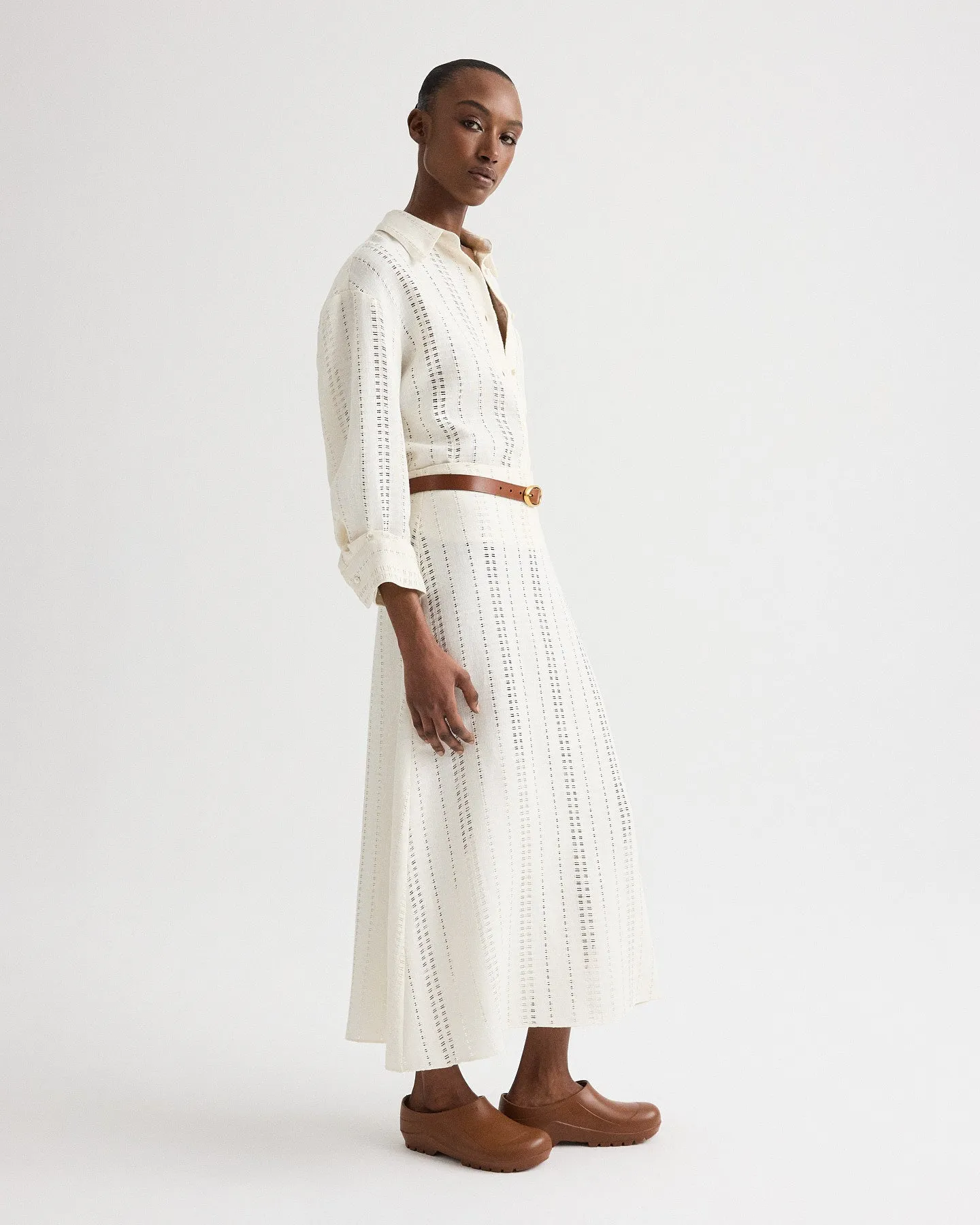 J.D. Shirt in Ladder Weave Linen sold by TWP CLOTHING product image thumbnail 4
