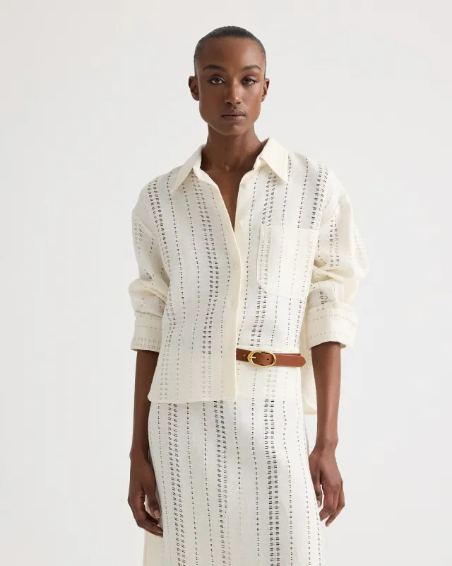 J.D. Shirt in Ladder Weave Linen made by TWP CLOTHING
