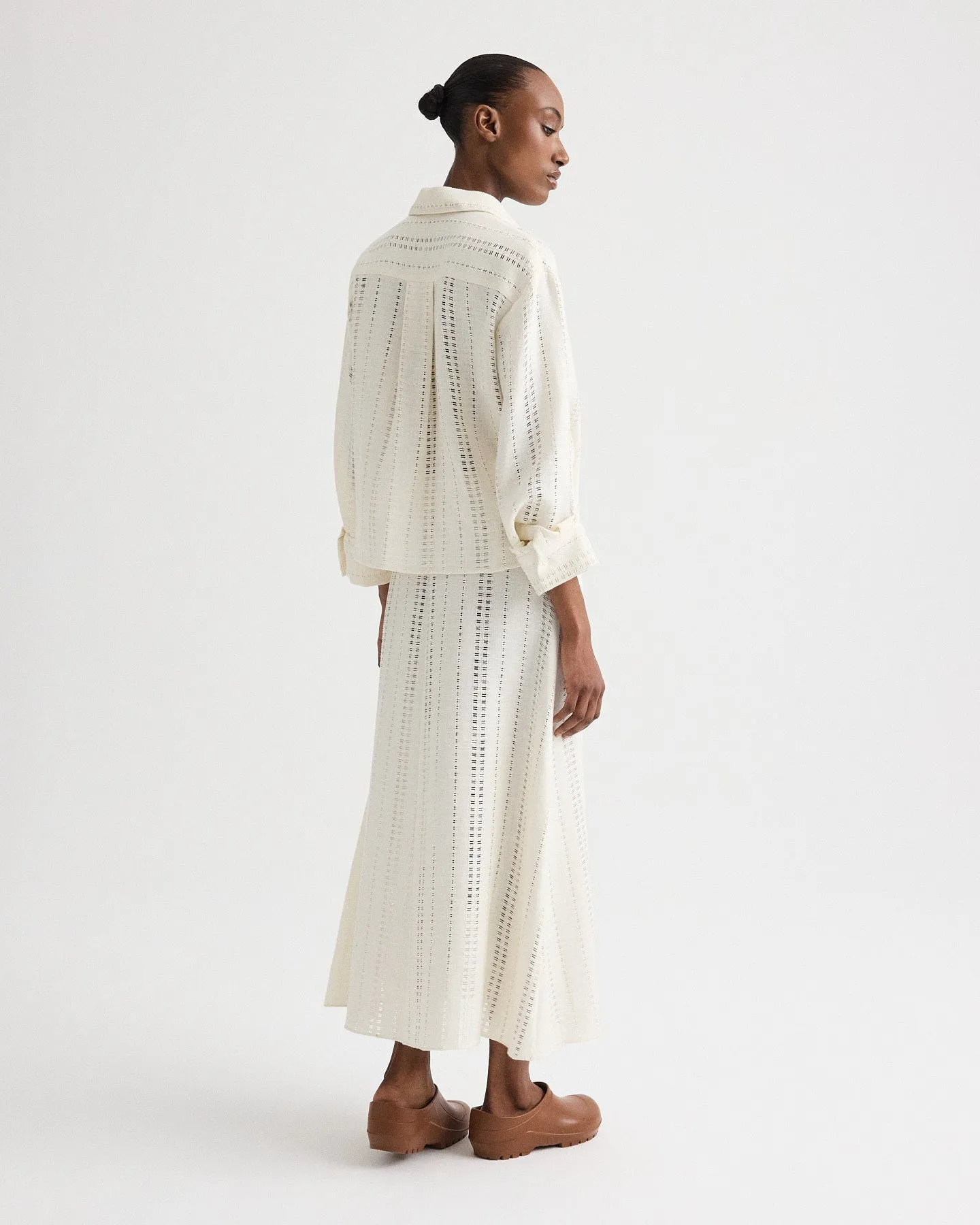 J.D. Shirt in Ladder Weave Linen sold by TWP CLOTHING product image thumbnail 5