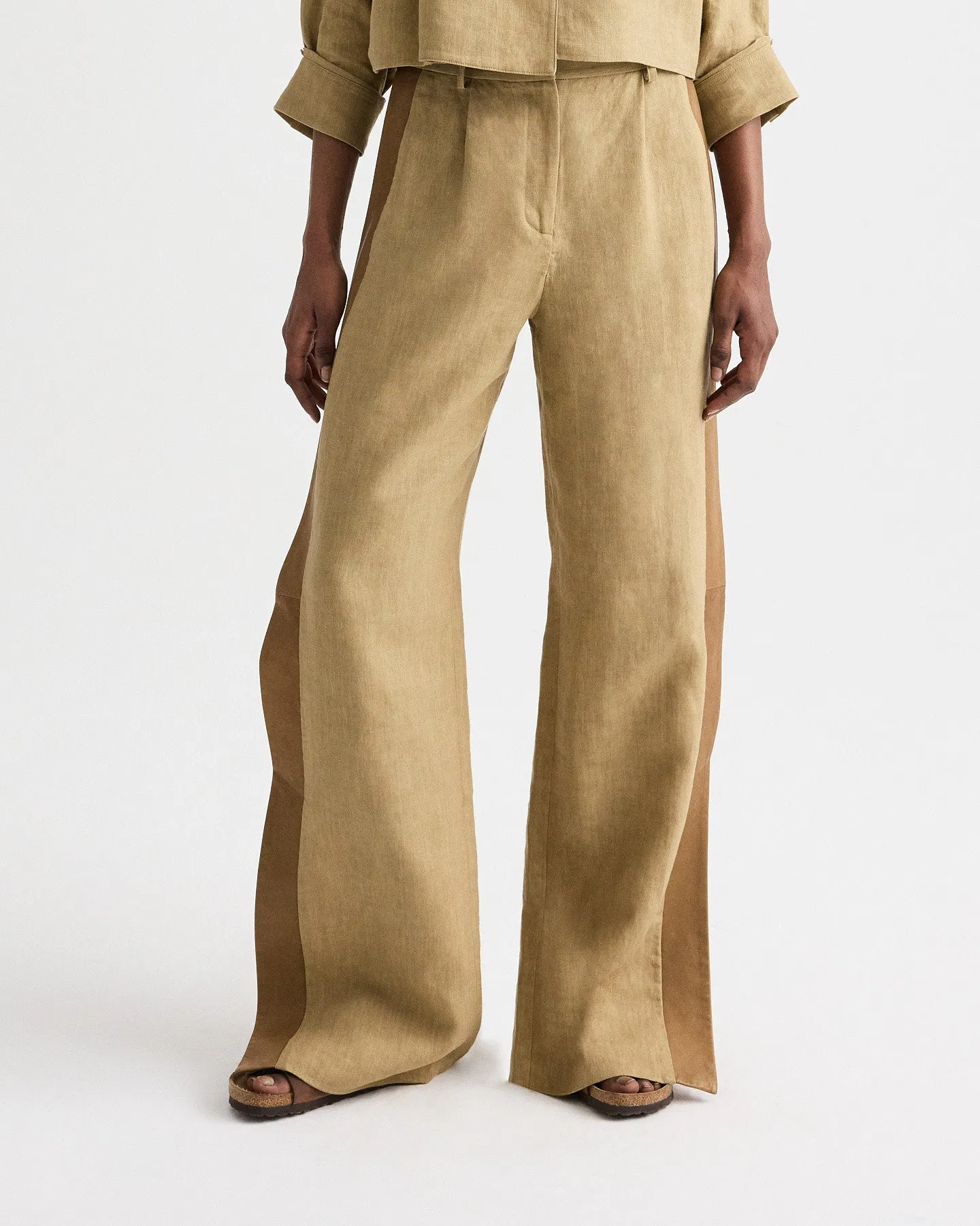 Slim A Pant with Lip Tux in Plain Weave Linen sold by TWP CLOTHING product image thumbnail 2