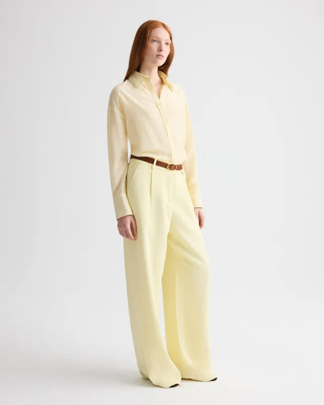 Hudson St Pant in Coated Viscose Linen made by TWP CLOTHING