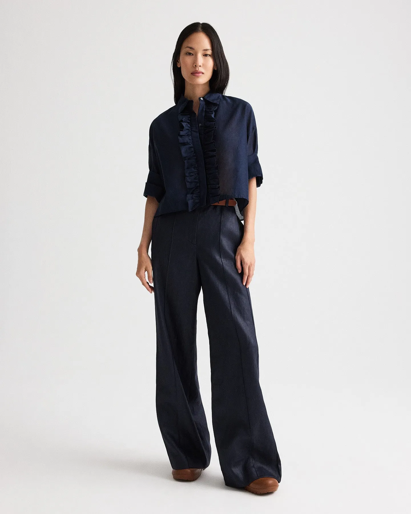 Next Ex Shirt with Ruffle in Cotton Silk Organza sold by TWP CLOTHING product image thumbnail 3