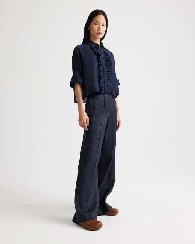 Bond St Pant in Chintzed Linen made by TWP CLOTHING