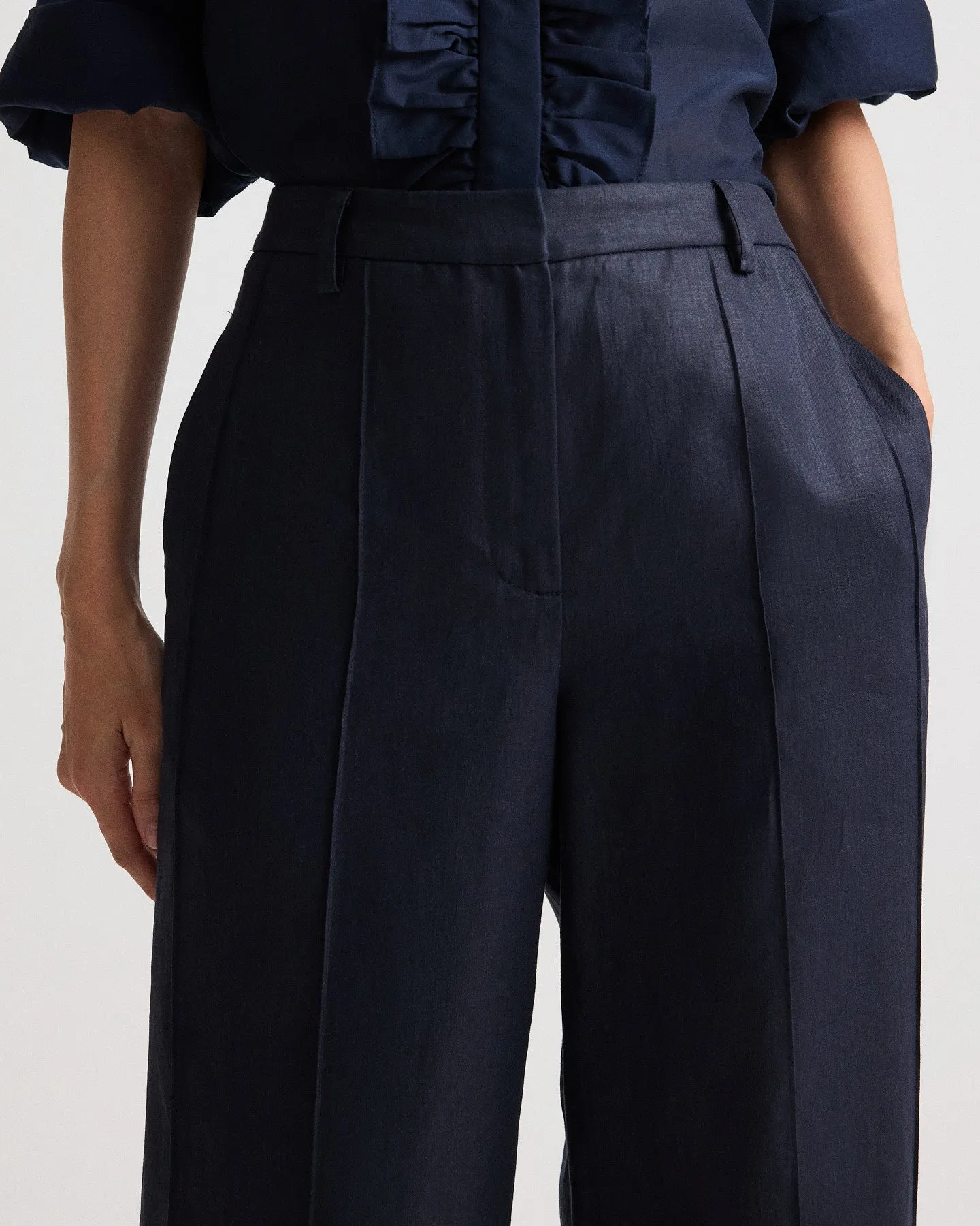 Bond St Pant in Chintzed Linen sold by TWP CLOTHING product image thumbnail 4