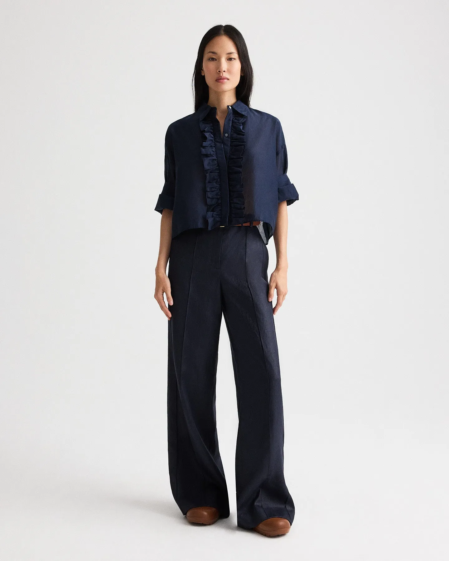 Bond St Pant in Chintzed Linen sold by TWP CLOTHING product image thumbnail 3
