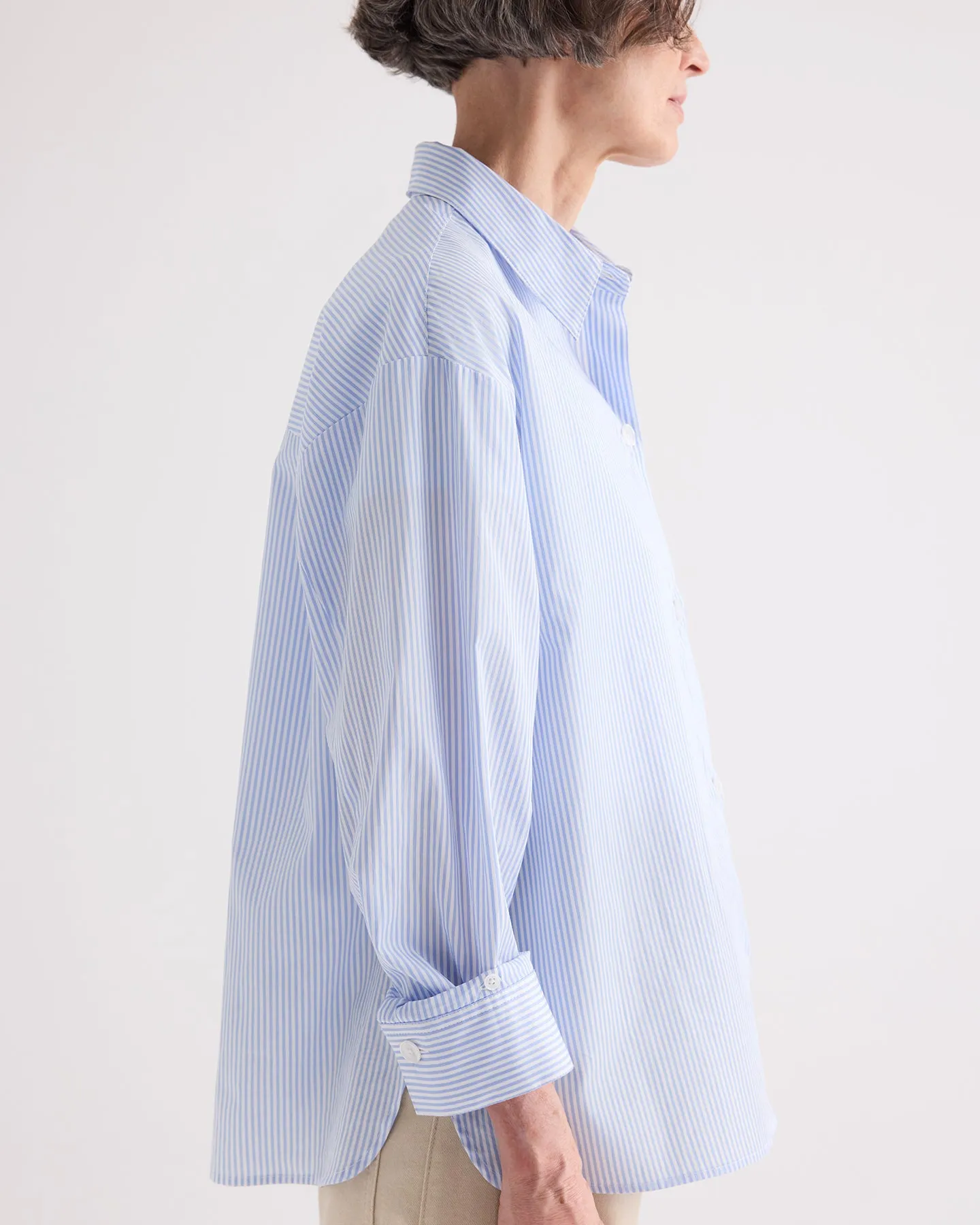 Newest Earl Shirt in Mini Banker Stripe sold by TWP CLOTHING product image thumbnail 3