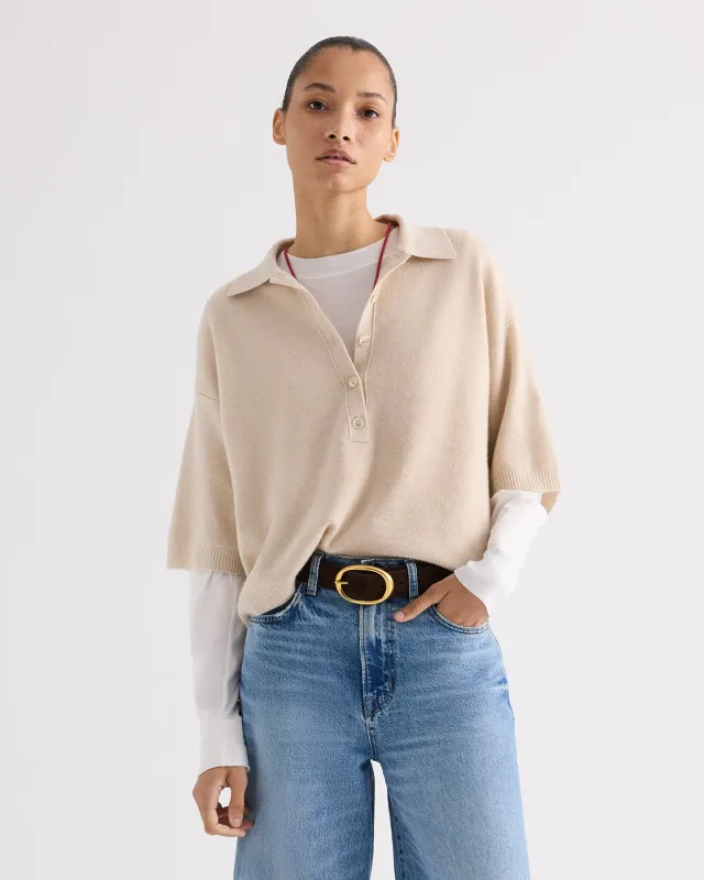 SS Polo Sweater in Italian Cashmere made by TWP CLOTHING