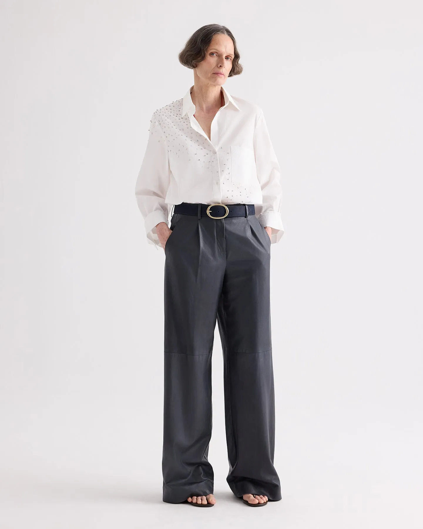 Next Morning Shirt with Crystals in Superfine Cotton sold by TWP CLOTHING product image thumbnail 3