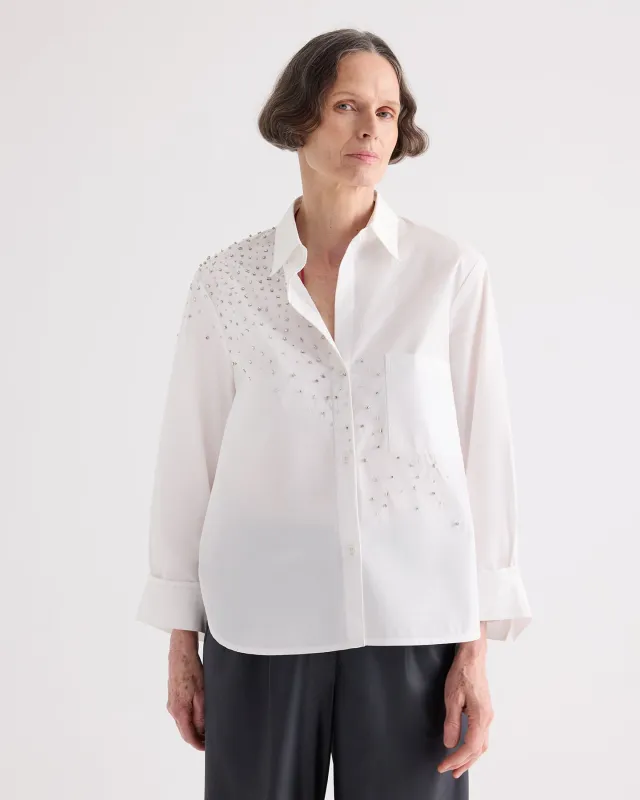 Next Morning Shirt with Crystals in Superfine Cotton made by TWP CLOTHING