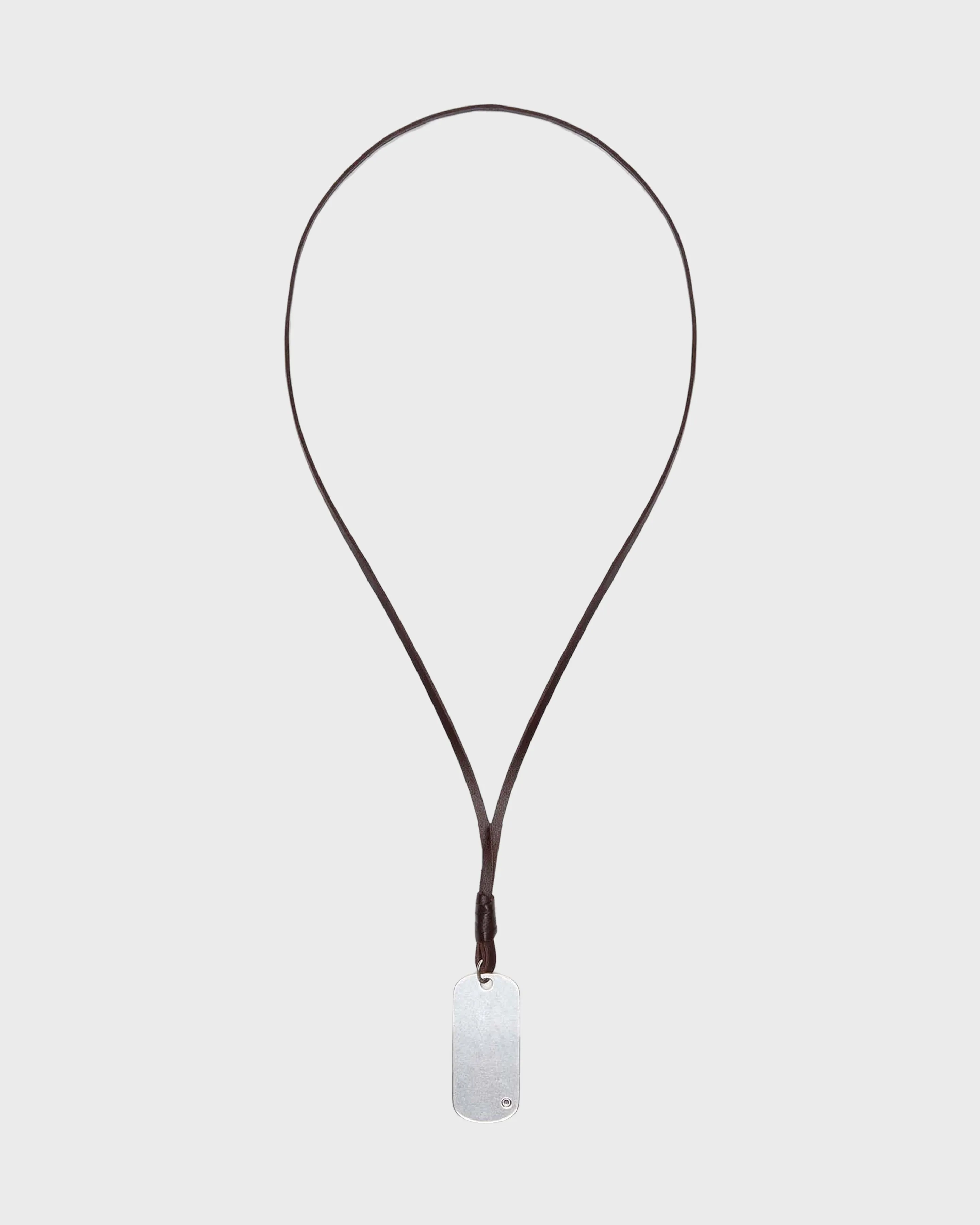 Metal Stone Mirror Necklace in Leather and Silver sold by TWP CLOTHING