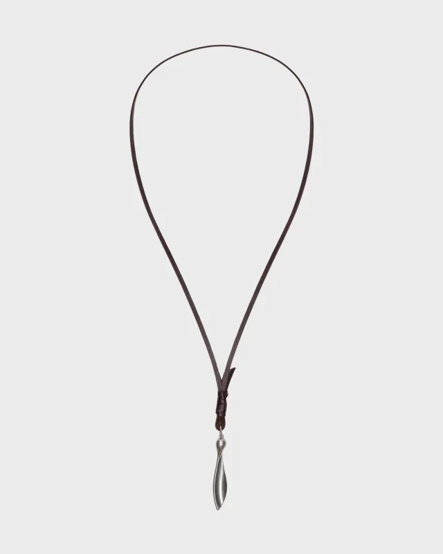 Samaras Necklace in Leather and Silver made by TWP CLOTHING