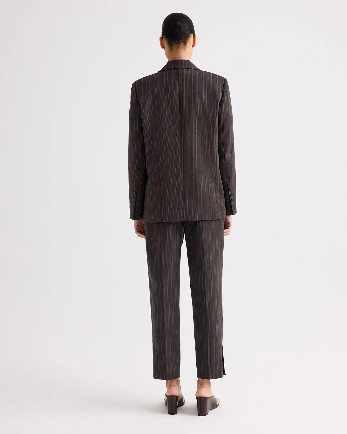 Roberts Pant in Refined Pinstripe Viscose Wool Suiting sold by TWP CLOTHING product image thumbnail 5