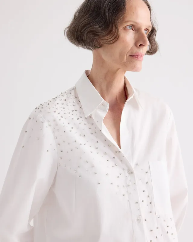 Next Morning Shirt with Crystals in Superfine Cotton made by TWP CLOTHING