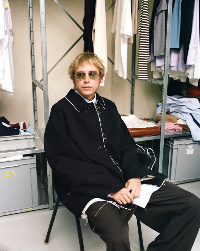 CF.GP Back Satin Gabardine Bal Collar Coat made by Camiel Fortgens