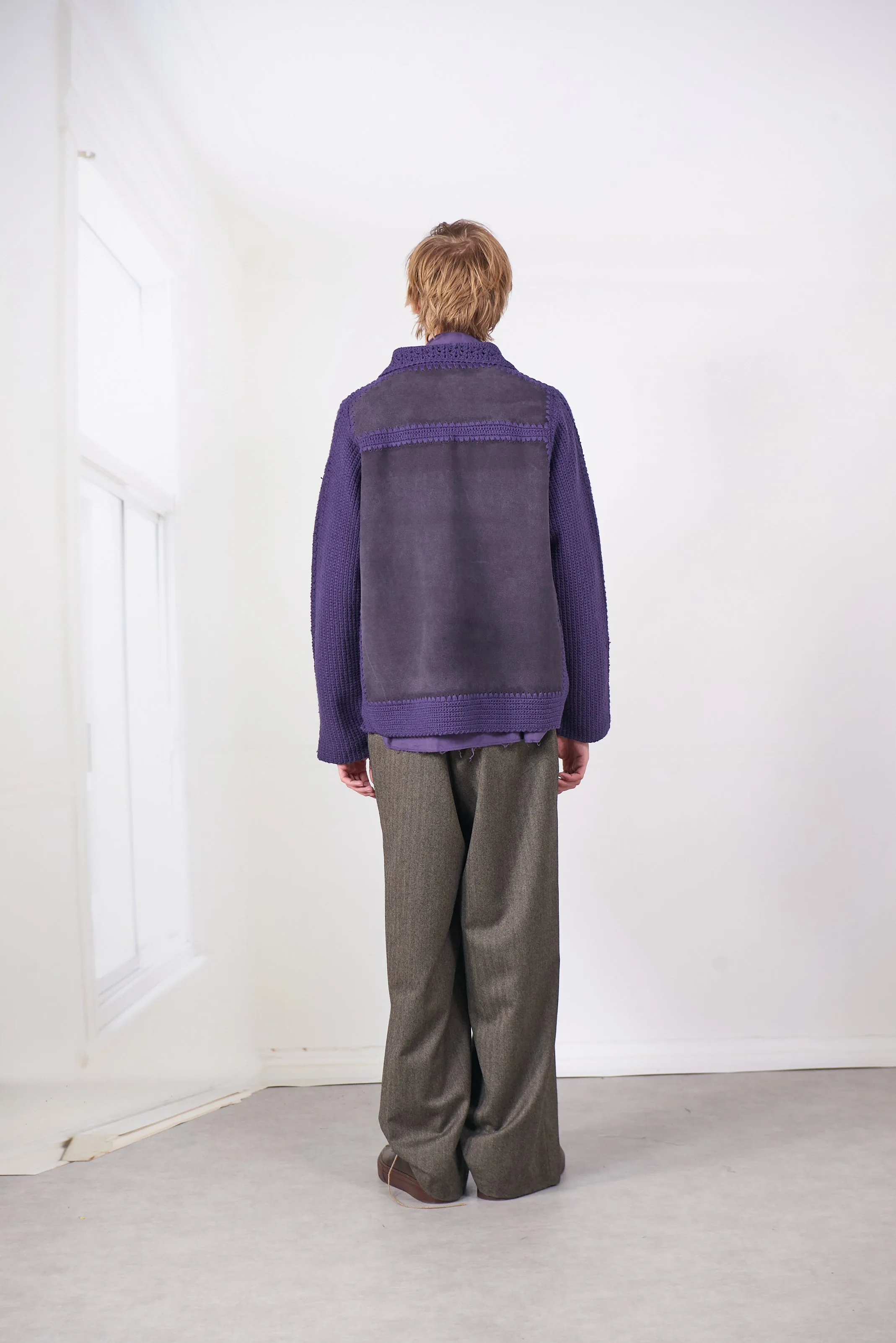 CF.20.09.07.01 CROCHET/SUEDE JACKET purple sold by Camiel Fortgens Mens product image thumbnail 5