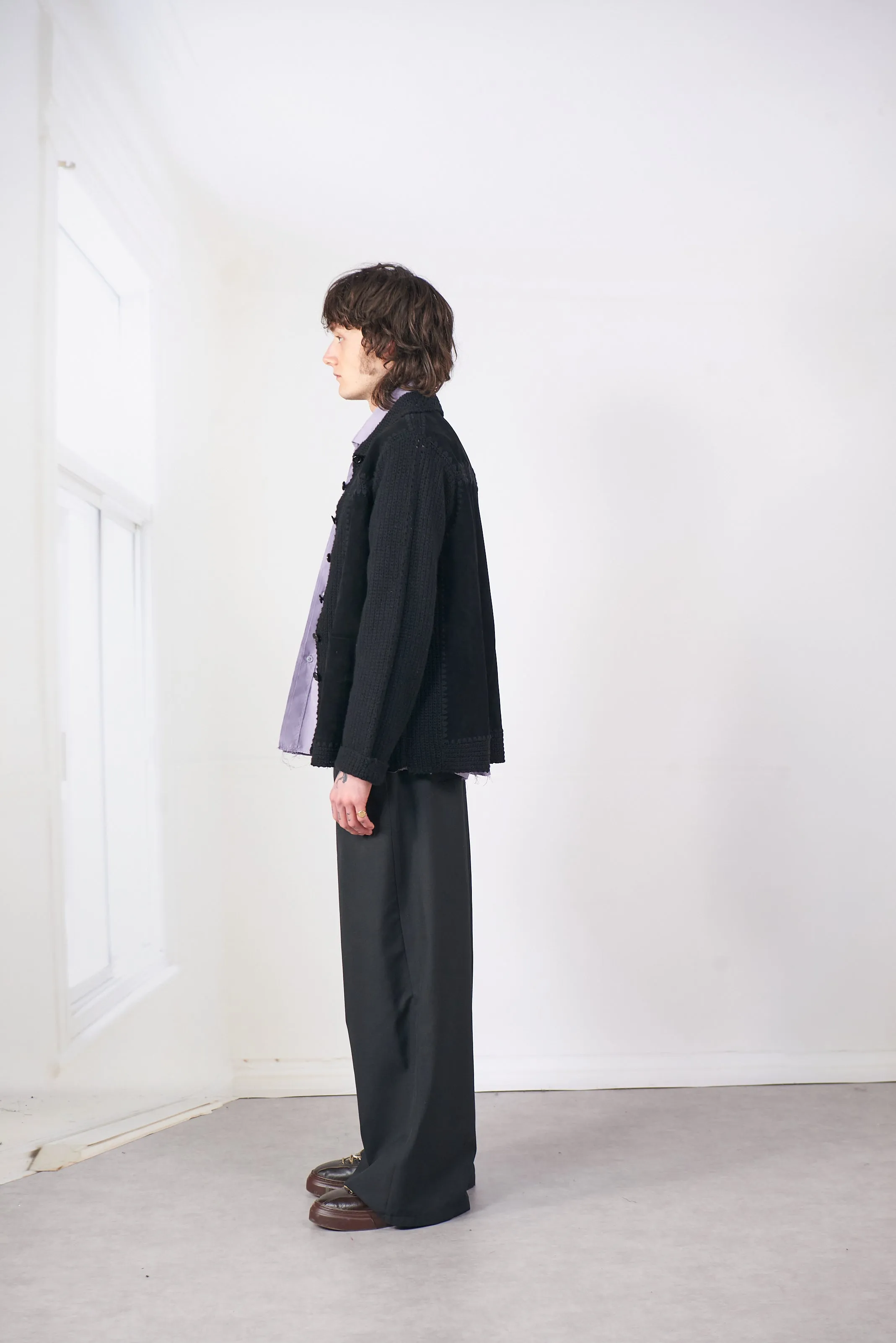 CF.20.09.07.01 CROCHET/SUEDE JACKET black sold by Camiel Fortgens product image thumbnail 2