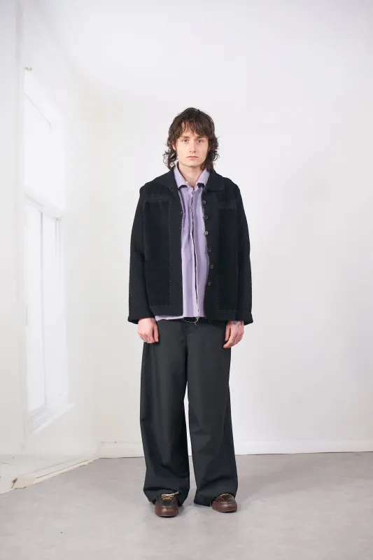 CF.20.09.07.01 CROCHET/SUEDE JACKET black sold by Camiel Fortgens