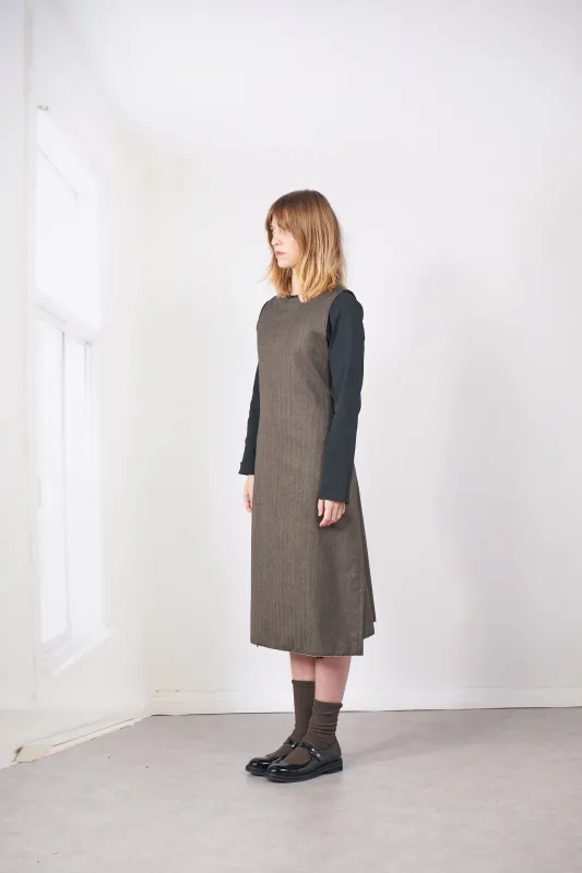 CF.20.08.04.01 WRAP DRESS herringbone made by Camiel Fortgens
