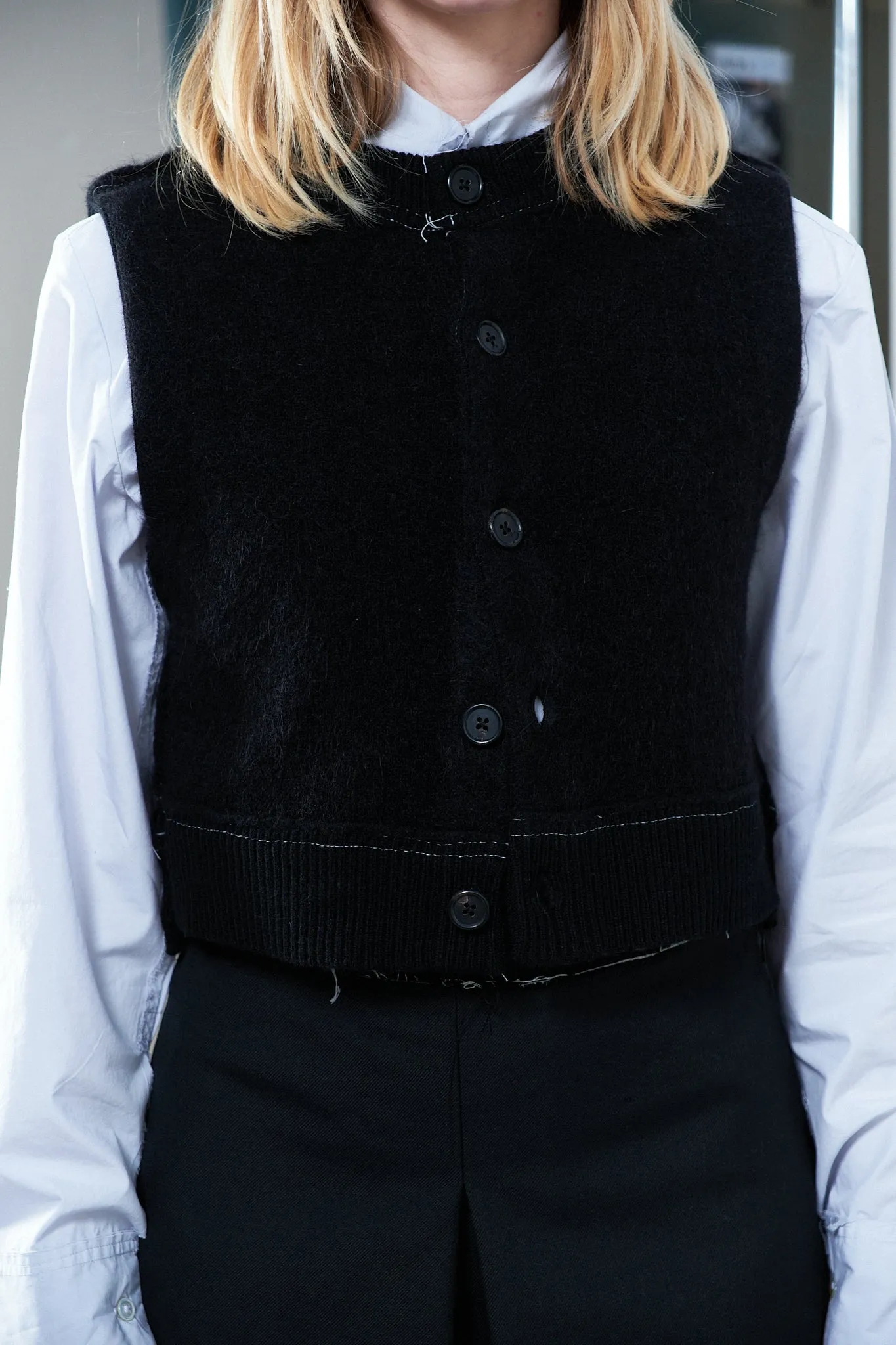 CF.20.03.05.01 HAIRY CROPPED VEST black sold by Camiel Fortgens product image thumbnail 2