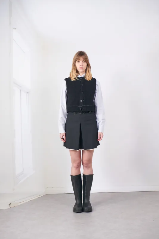 CF.20.03.05.01 HAIRY CROPPED VEST black sold by Camiel Fortgens