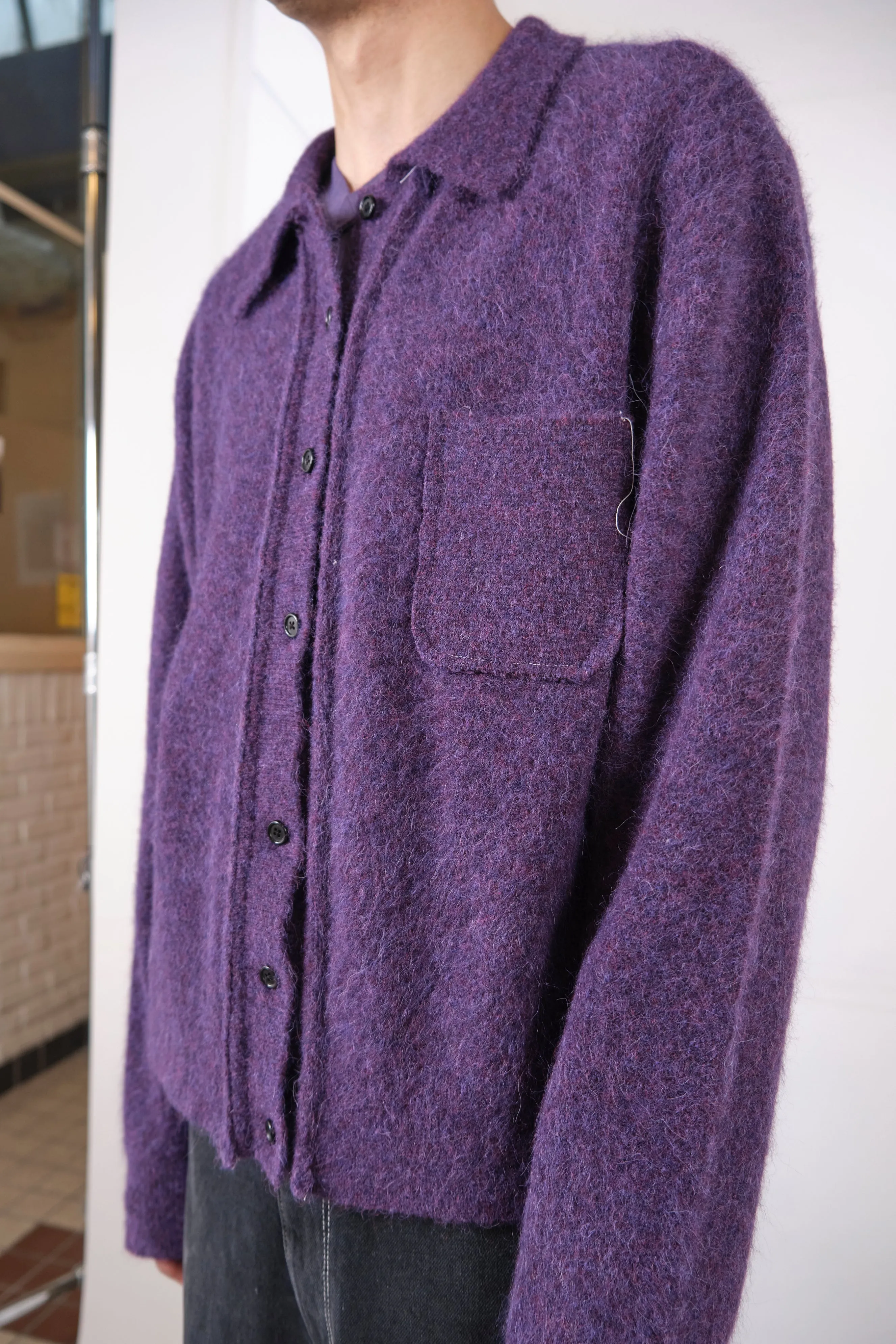 CF.20.03.04.01 HAIRY CARDIGAN purple sold by Camiel Fortgens Mens