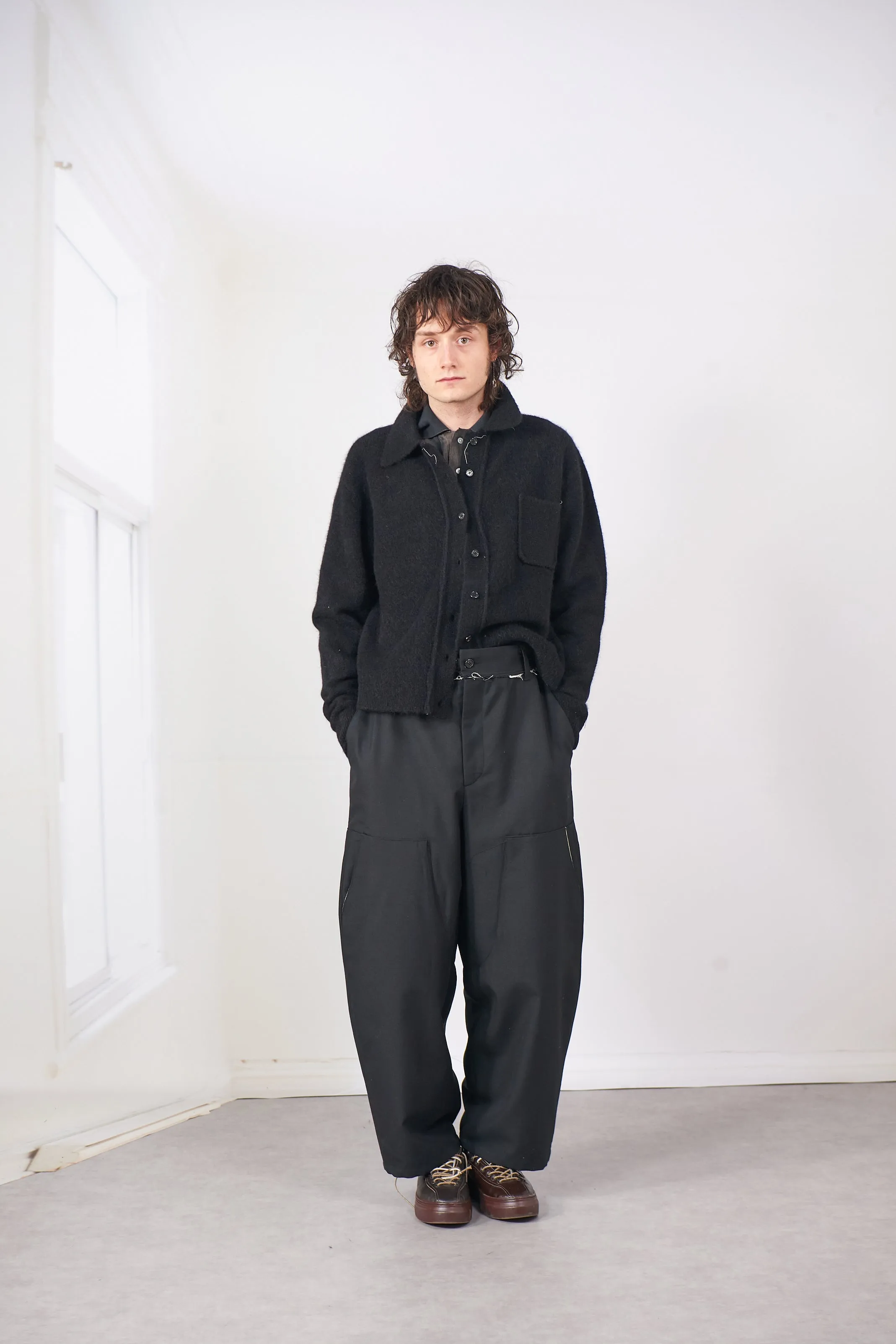 CF.20.03.04.01 HAIRY CARDIGAN black sold by Camiel Fortgens