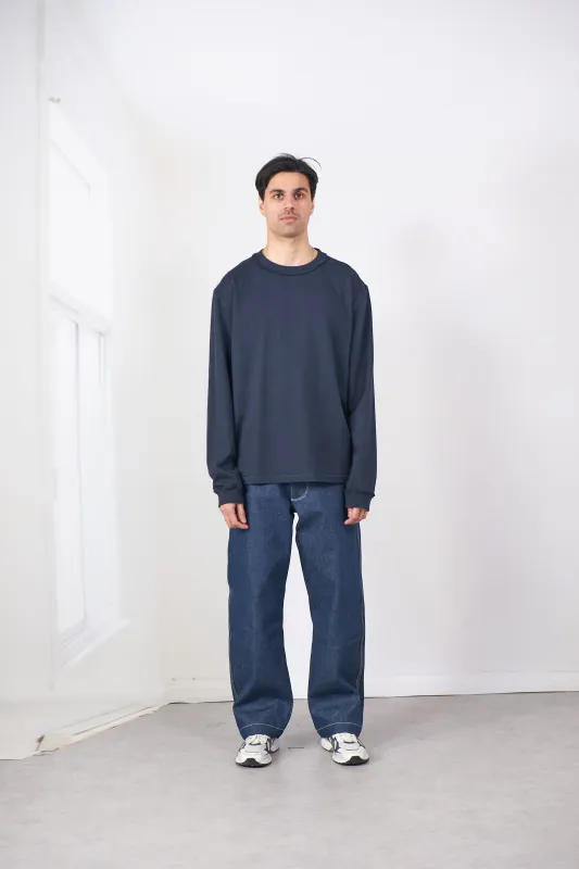 CF.20.01.02.01 BIG TEE LS navy sold by Camiel Fortgens Mens