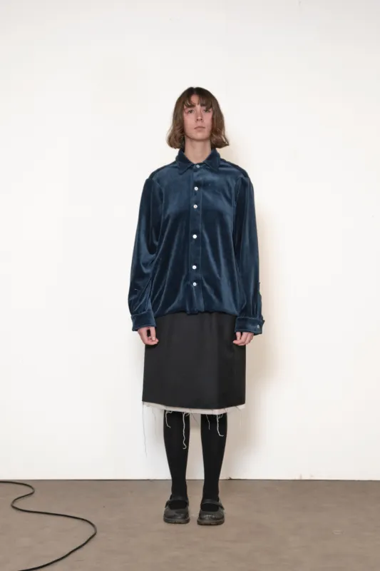 ONE OFF VELOUR BASIC SHIRT blue sold by Camiel Fortgens
