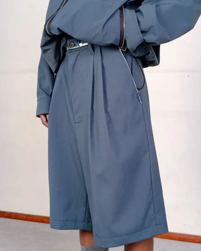 CF.21.13.02.02 SLIM SUIT SHORTS petrol made by Camiel Fortgens