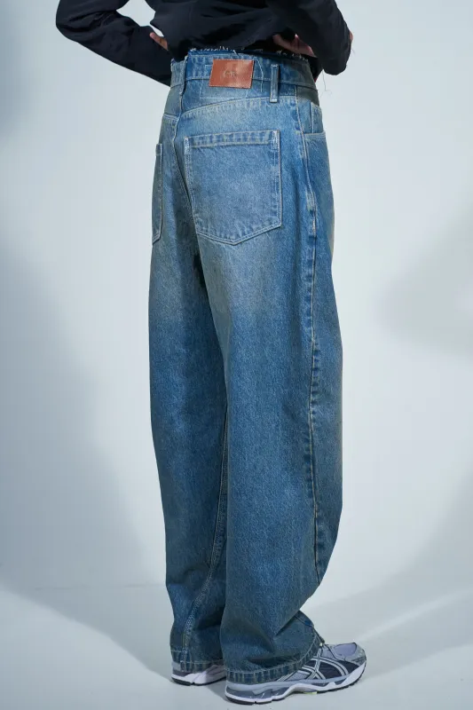 CF.22.15.01.02 WOBBLY JEANS denim vintage blue/green made by Camiel Fortgens