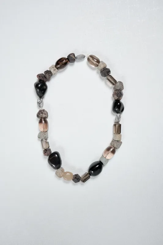 CF.22.12.04.01 STONE MIX NECKLACE stones earth colors sold by Camiel Fortgens