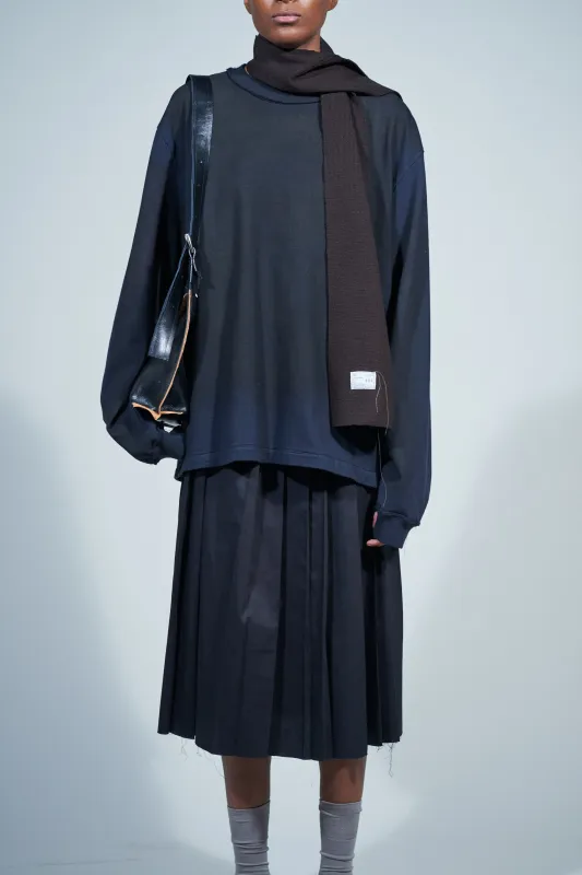 CF.22.11.05.01 HEAVY KNIT SCARF heavy rib dark brown made by Camiel Fortgens