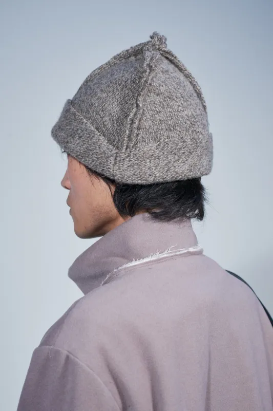 CF.22.11.03.03 HEAVY KNIT BEANIE heavy rib melange brown made by Camiel Fortgens