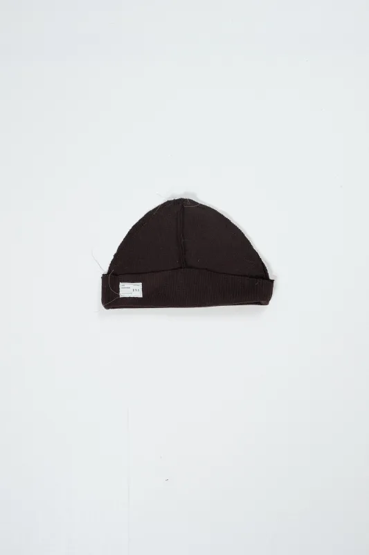 CF.22.11.03.01 HEAVY KNIT BEANIE heavy rib dark brown made by Camiel Fortgens