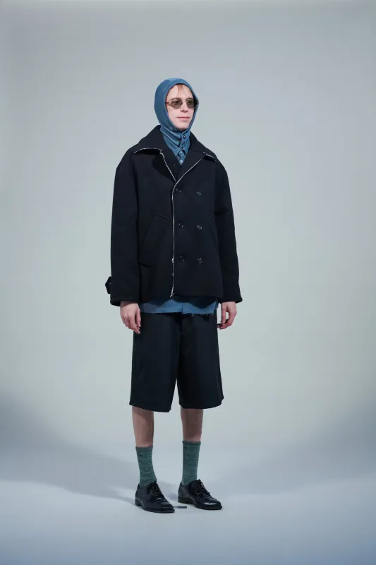 CF.22.10.06.01 PEACOAT SHORT wool felt black sold by Camiel Fortgens