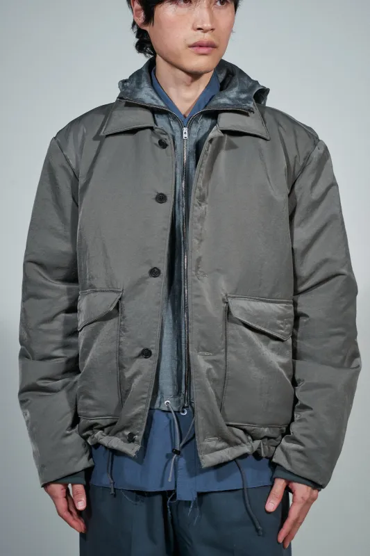 CF.22.10.05.02 PUFFED SIMPLE JACKET technical nylon green sold by Camiel Fortgens