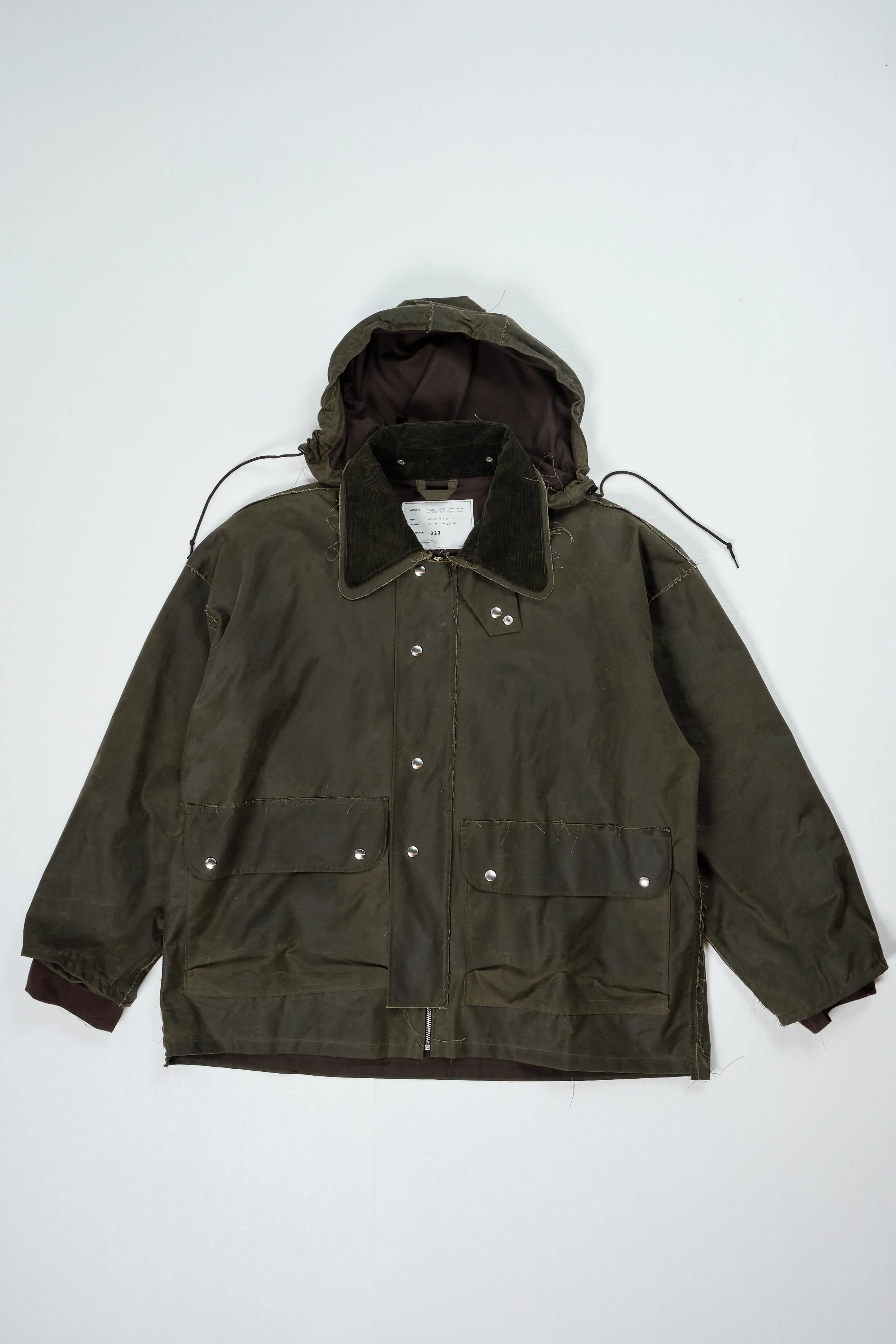 CF.22.10.02.01 WAXED OUTDOOR JACKET waxed cotton green sold by Camiel Fortgens product image thumbnail 2