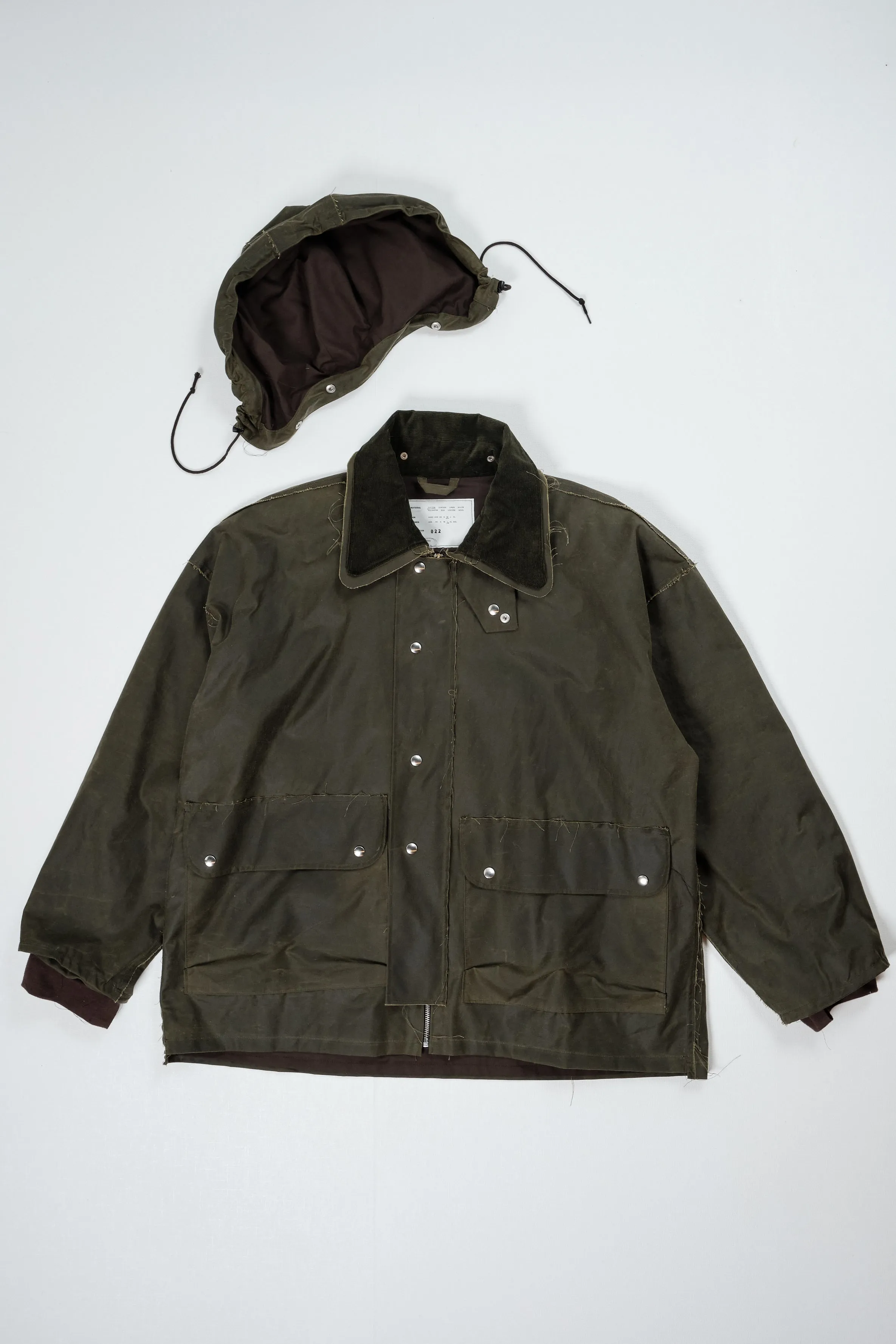 CF.22.10.02.01 WAXED OUTDOOR JACKET waxed cotton green sold by Camiel Fortgens product image thumbnail 3