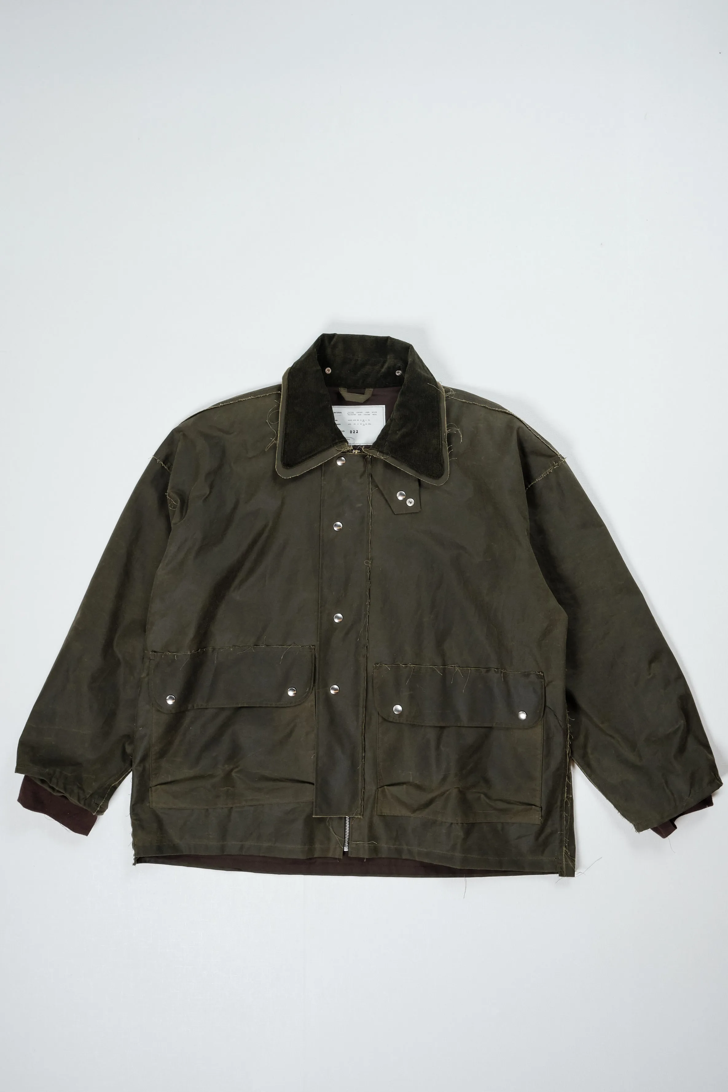 CF.22.10.02.01 WAXED OUTDOOR JACKET waxed cotton green sold by Camiel Fortgens product image thumbnail 4