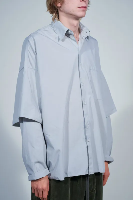 CF.22.04.04.02 DOUBLE SLEEVE SHIRT shirting light grey made by Camiel Fortgens