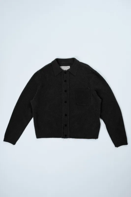 CF.22.03.04.03 HAIRY CARDIGAN alpaca black made by Camiel Fortgens